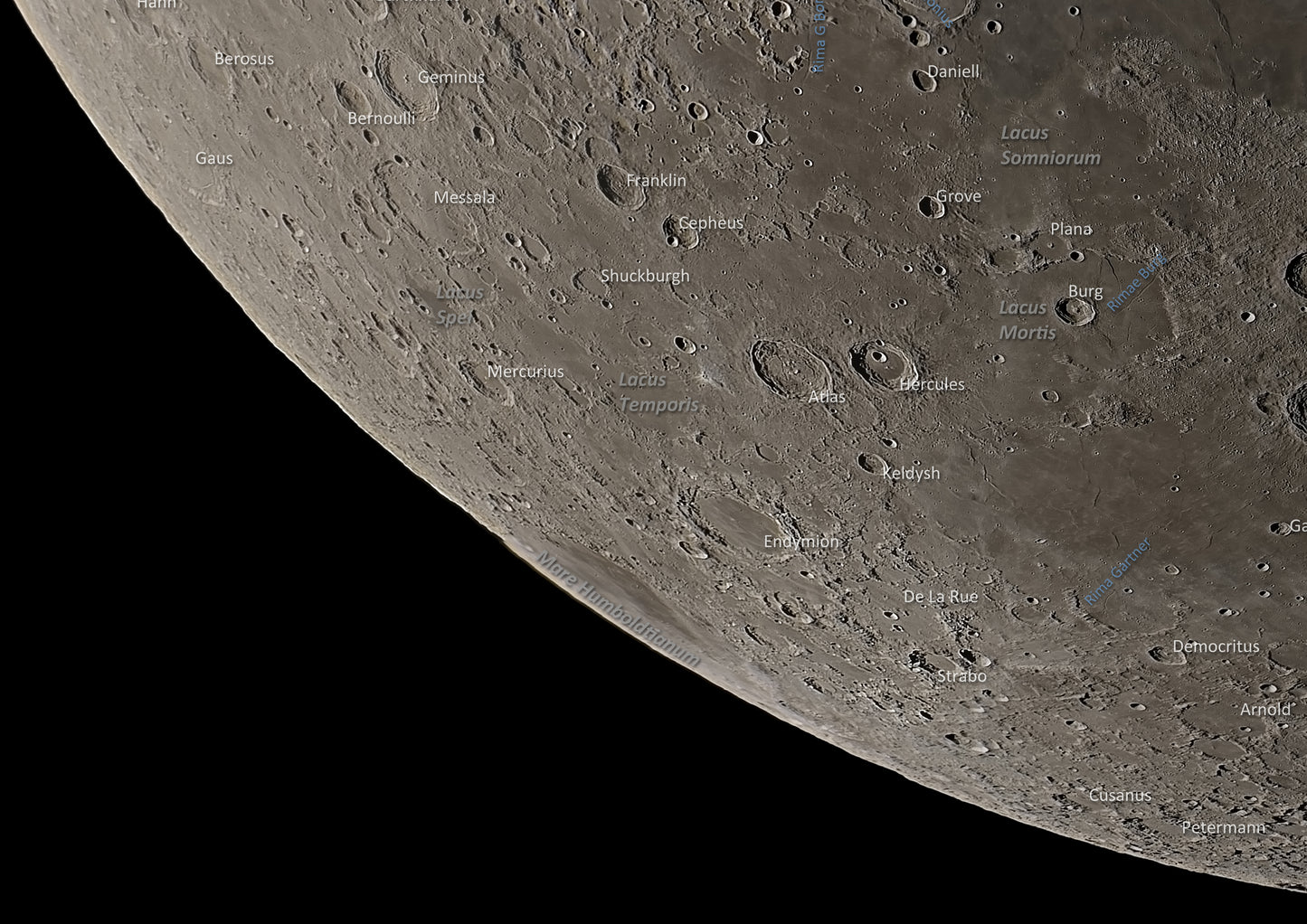 Mosaic of the Waxing Moon (Labelled)